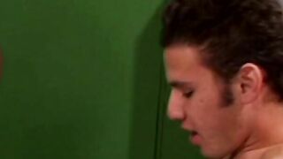 Black college girl into the changing room ended with facial