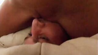 Blonde and dark hair whores got Hot three-way action and eat jizz
