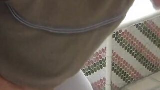 Adorable blonde goddess with a nice booty blows dick, then boned