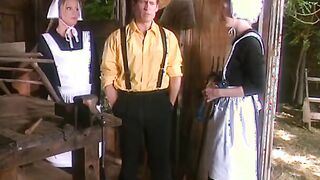 Bro rails Beauty blonde into pigtails on couch