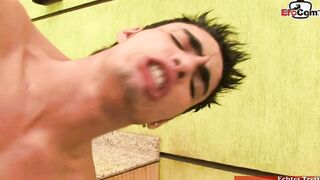 Slim transexual bimbo with tiny titties fucks a dude anal