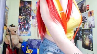 The Pokemon Master Misty nude showing her huge Pokeballs