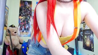 The Pokemon Master Misty nude showing her huge Pokeballs