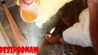 Punjab poonam is inside toilet then a person come to rough pounded