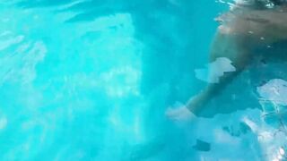 Lusty blondy masturbation her bald snatch public