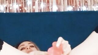 Slim blonde with cat ears has anal sex with a sex toy