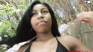Slender 18yo ebony Teenie with tiny breasts want an butt jizzed