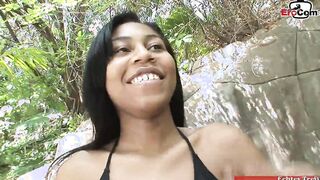 Slender 18yo ebony Teenie with tiny breasts want an butt jizzed