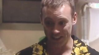 beauty blonde blows bro's big penis and nuts, then straddles