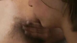 Dark Haired college girl opens her bald twat for blonde mom