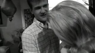Blonde plays 50s style housewife giving sensational bj