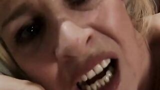 Hoe deep throats and takes hubby's huge cock
