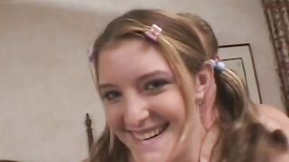 Huge fat cock drills the young vagina on this pierced tongue