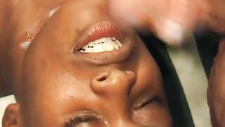 Chocolate chicks beggs for hardcore anal penetration inside group sex