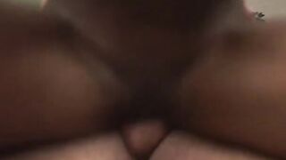 Turned On african sits on a long white penis and fucks it rough
