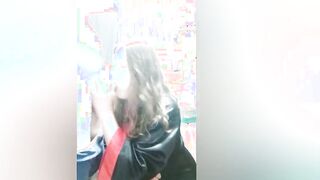 Showing off my new leather skirt