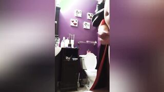 Showing off my new leather skirt