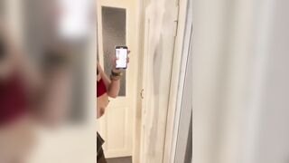 Selfie Sex Tape masturbate into mini skirt and tights