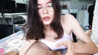 The chick loves to play with a cock and passionately suck
