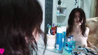 Caught stepsister masturbating inside the restroom and banged