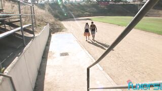 Cheerleader with old trainer