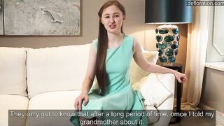 Real innocent Anna Sanglante shows hymen on camera