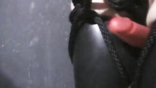 Spicy red haired domina punishes dark haired inside dungeon