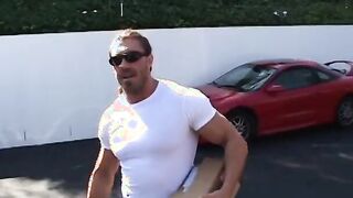 Fit hunk offer blonde Bae a rubs, then she blows his tool