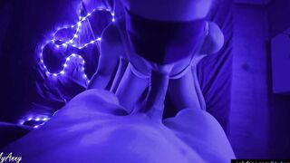 Fuck new gf into neon light at her house