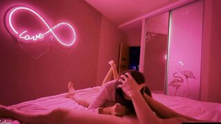 Adorable sluts blows my cock and fucks after party