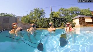 Group sex underwater with Eva Sasalka