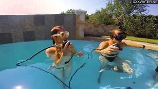 Group sex underwater with Eva Sasalka