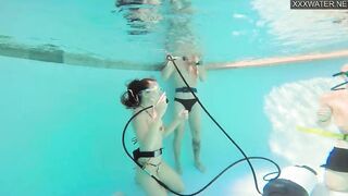 Group sex underwater with Eva Sasalka