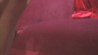 Dark Hair whore on her knees and offer men rough dick a blowj