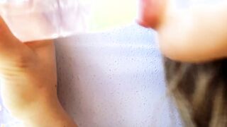 German schoolgirl sluts give a sluty Head ASMR with Larabck
