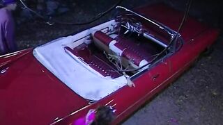 Hottie blonde gets cum on her crazy hot breasts after giving blowjob