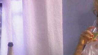 Blonde bimbo into nurse outfit gets banged by shaved cowboy