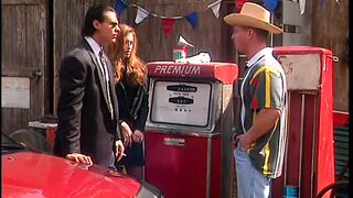 Cowboy dungaree fucks a rich man's Goddess ex-wife with crazy hot titties