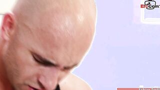 Anal sex and a jizzed on the foot from the dark hair bimbo