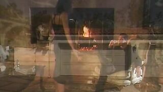Ebony stud gets his dick and face rode by 2 vulgar Girl