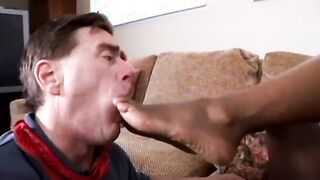 Lusty white stud gets his face sat on by african sluts