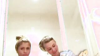 Ellie teenagers with Dyke Friend shower together rubbing snatch