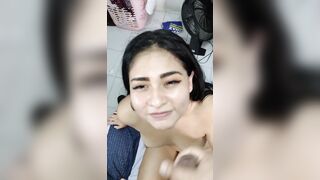 I let my hubby punish my sister by walking her nude and filling her face with cum