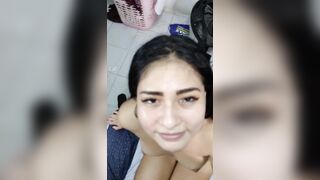 I let my hubby punish my sister by walking her nude and filling her face with cum