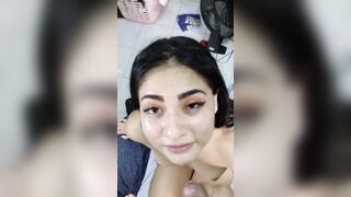 I let my hubby punish my sister by walking her nude and filling her face with cum
