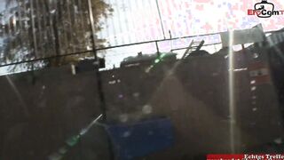 Blonde Teenie bimbo gets a jizzed on her tiny breasts from bbc