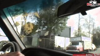 Blonde Teenie bimbo gets a jizzed on her tiny breasts from bbc