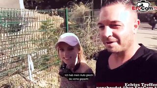 Slender 18 Year Old with tiny titted pick up for an outside banged