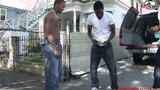 Ebony african thot gets a jizzed on her long butt from the bbc