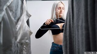 Teenie skank get a long cummed into the fitting room - Eva Elfie